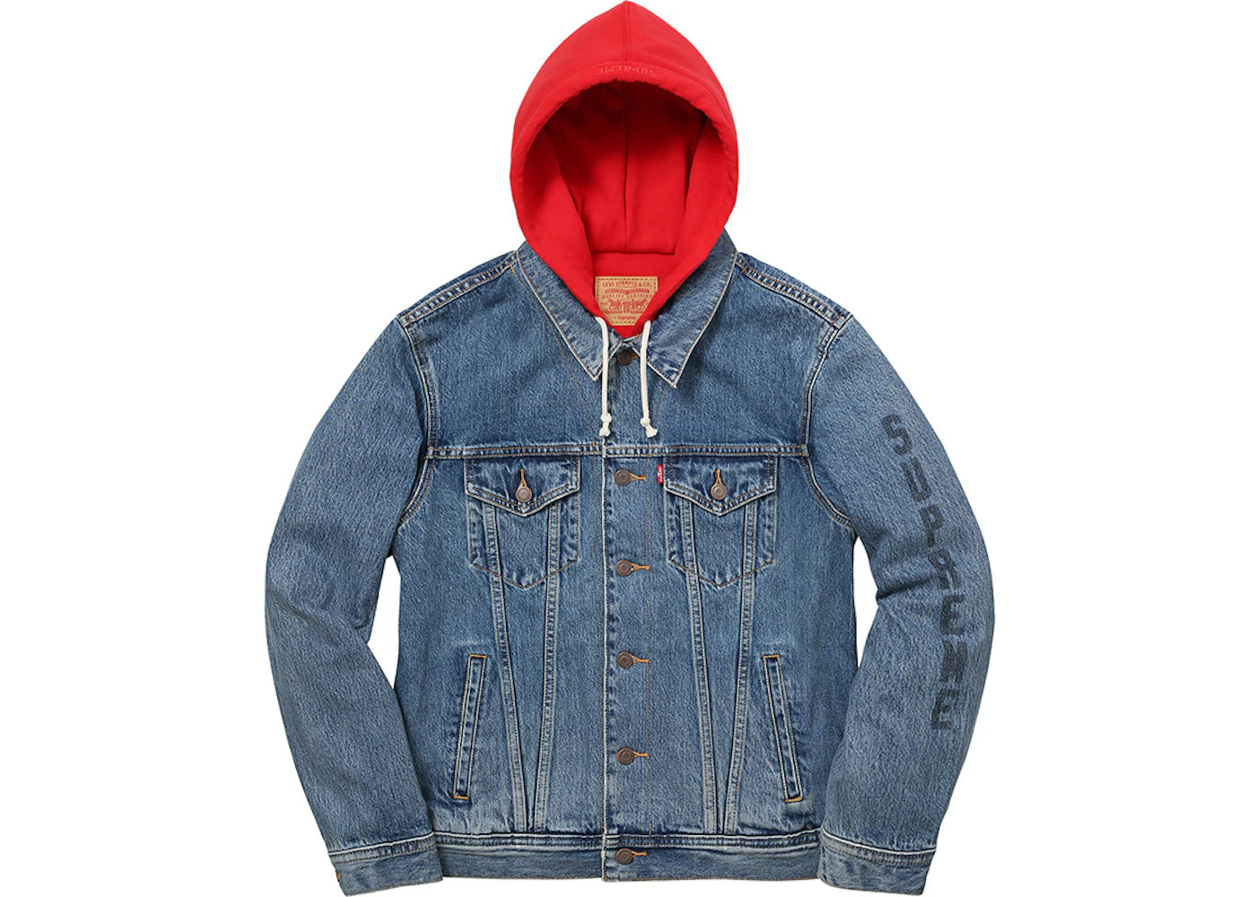 Supreme Levi's Fleece Hooded Trucker Jacket Blue