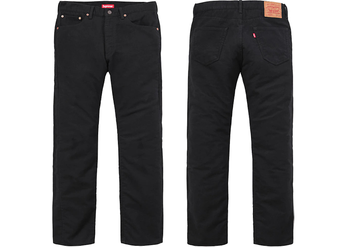 Supreme Levis Moleskin 505 Jean Black