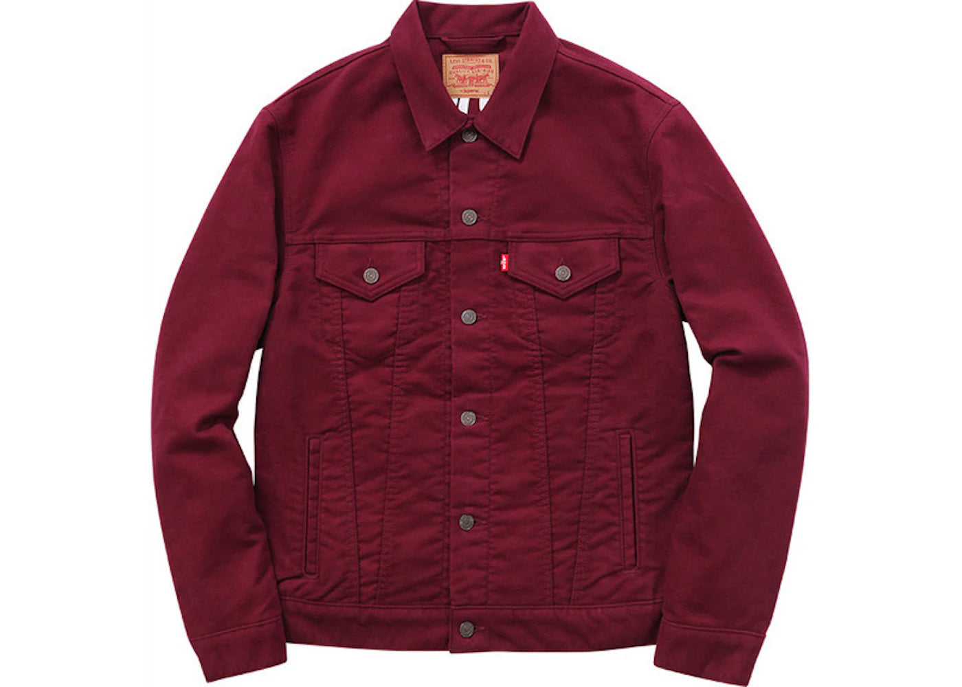 Supreme Levis Moleskin Trucker Jacket Burgundy