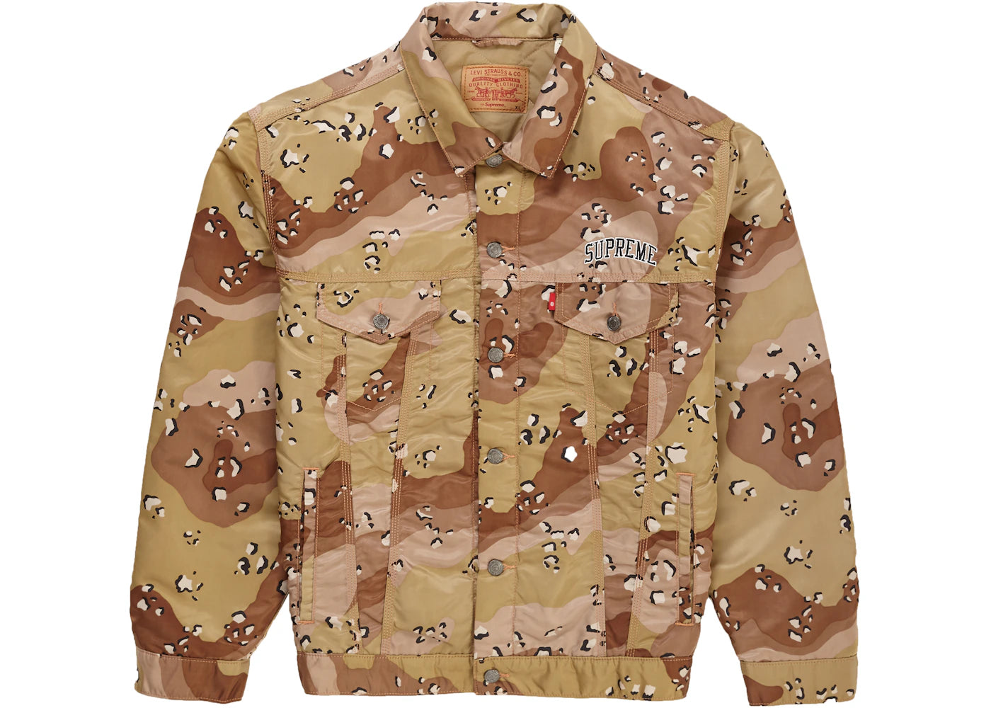 Supreme Levi's Nylon Trucker Jacket Chocolate Chip Camo