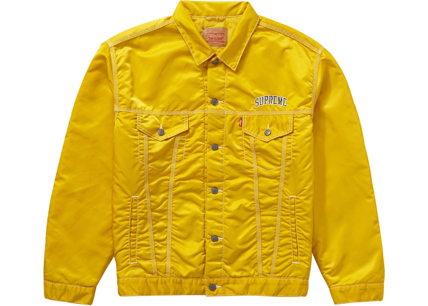 Supreme Levi's Nylon Trucker Jacket Yellow