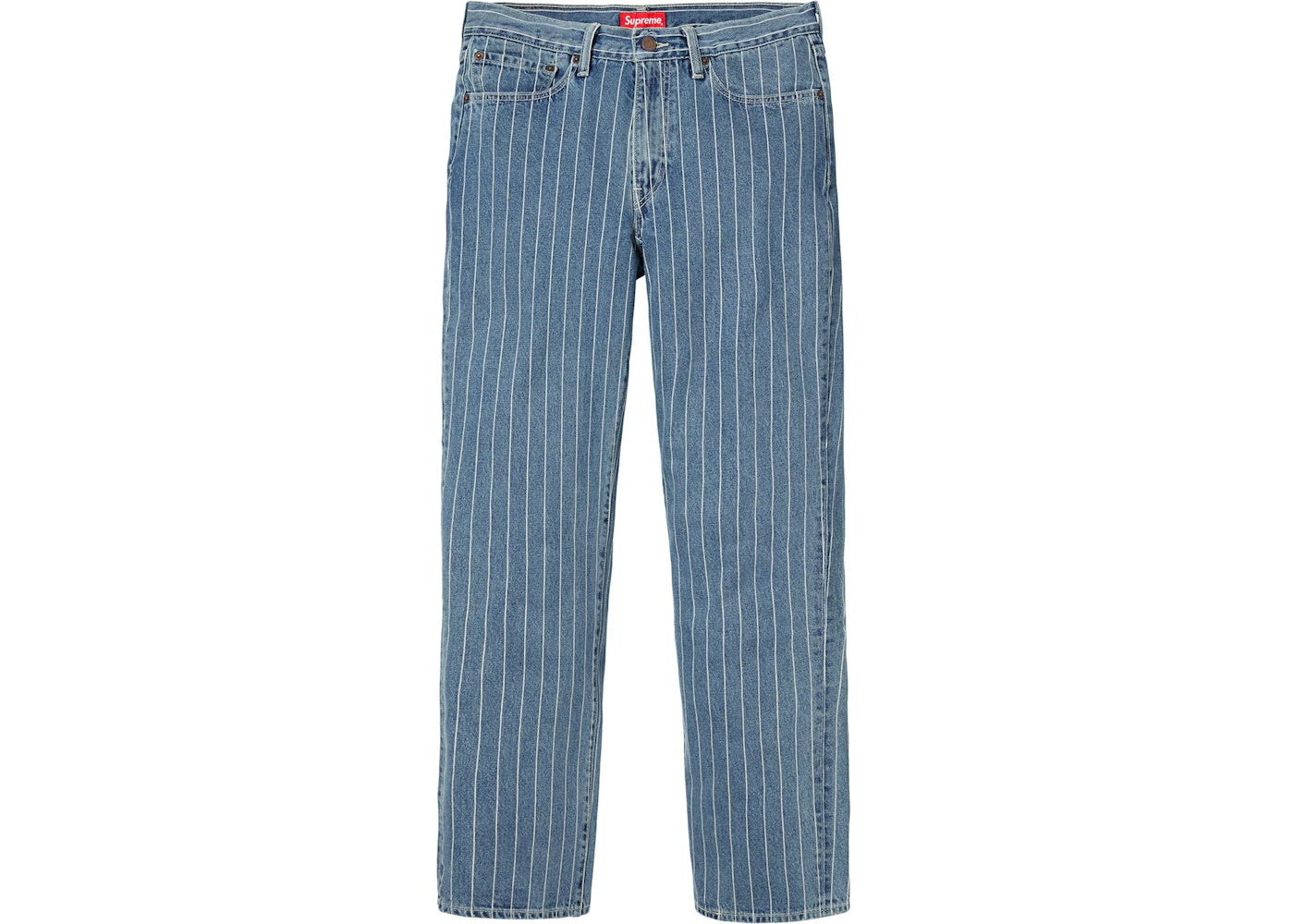 Supreme Levi's Pinstripe 550 Jeans Blue