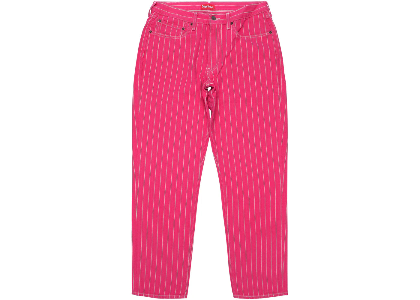 Supreme Levi's Pinstripe 550 Jeans Magenta