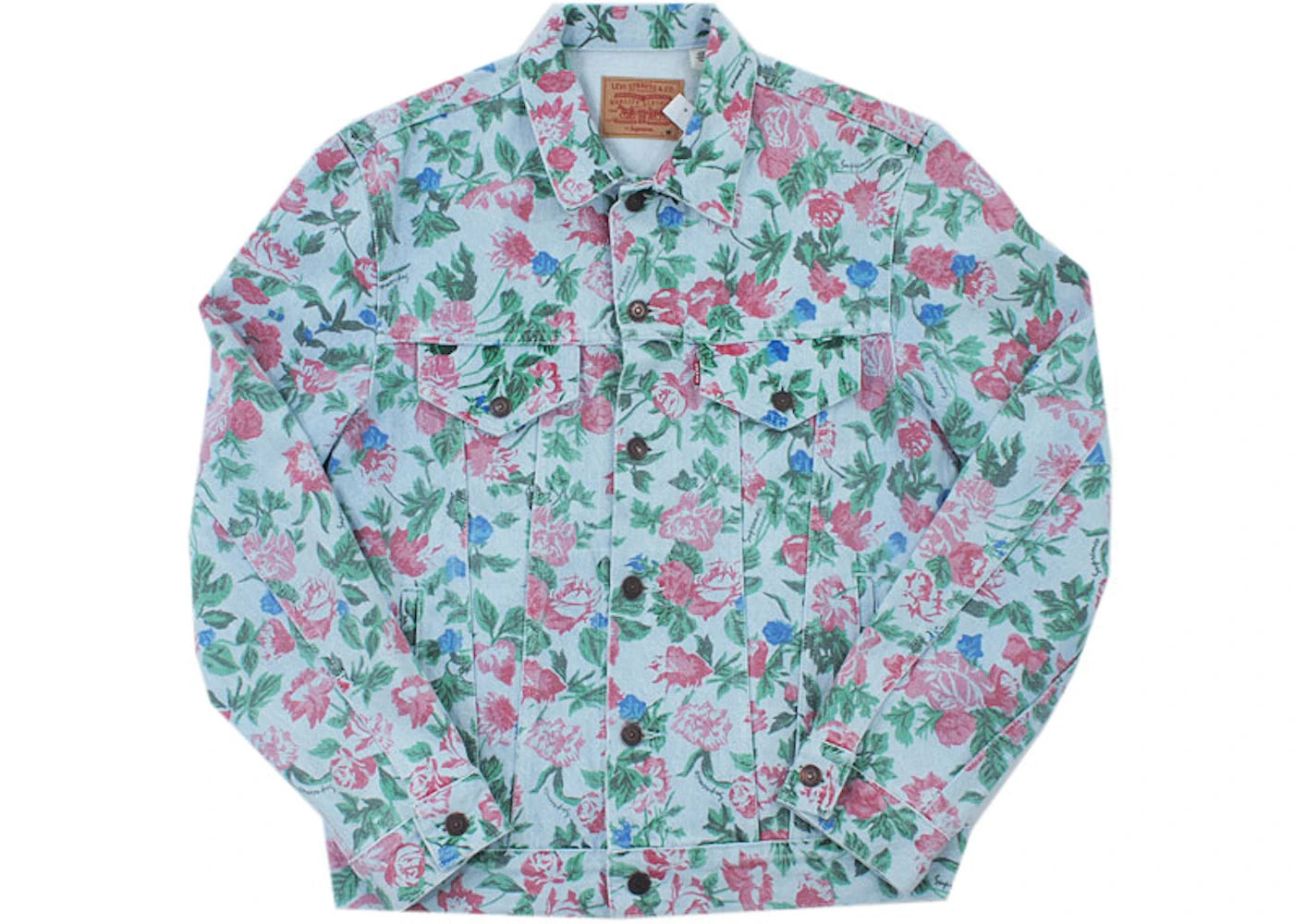 Supreme Levis Roses Trucker Jacket Light Blue