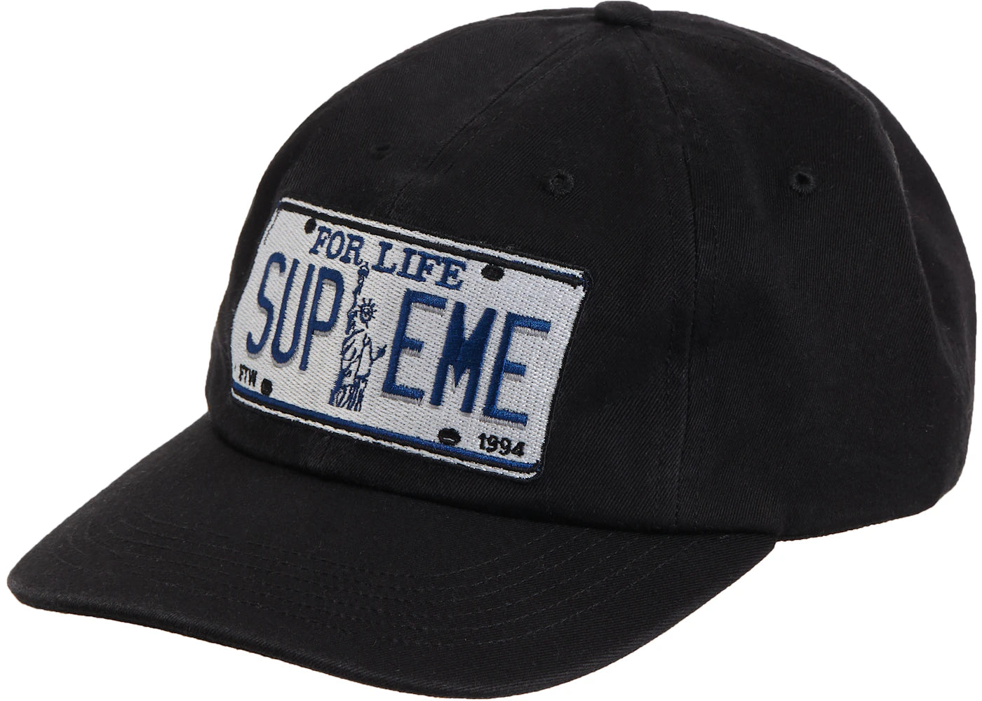 Supreme License Plate 6-Panel Black