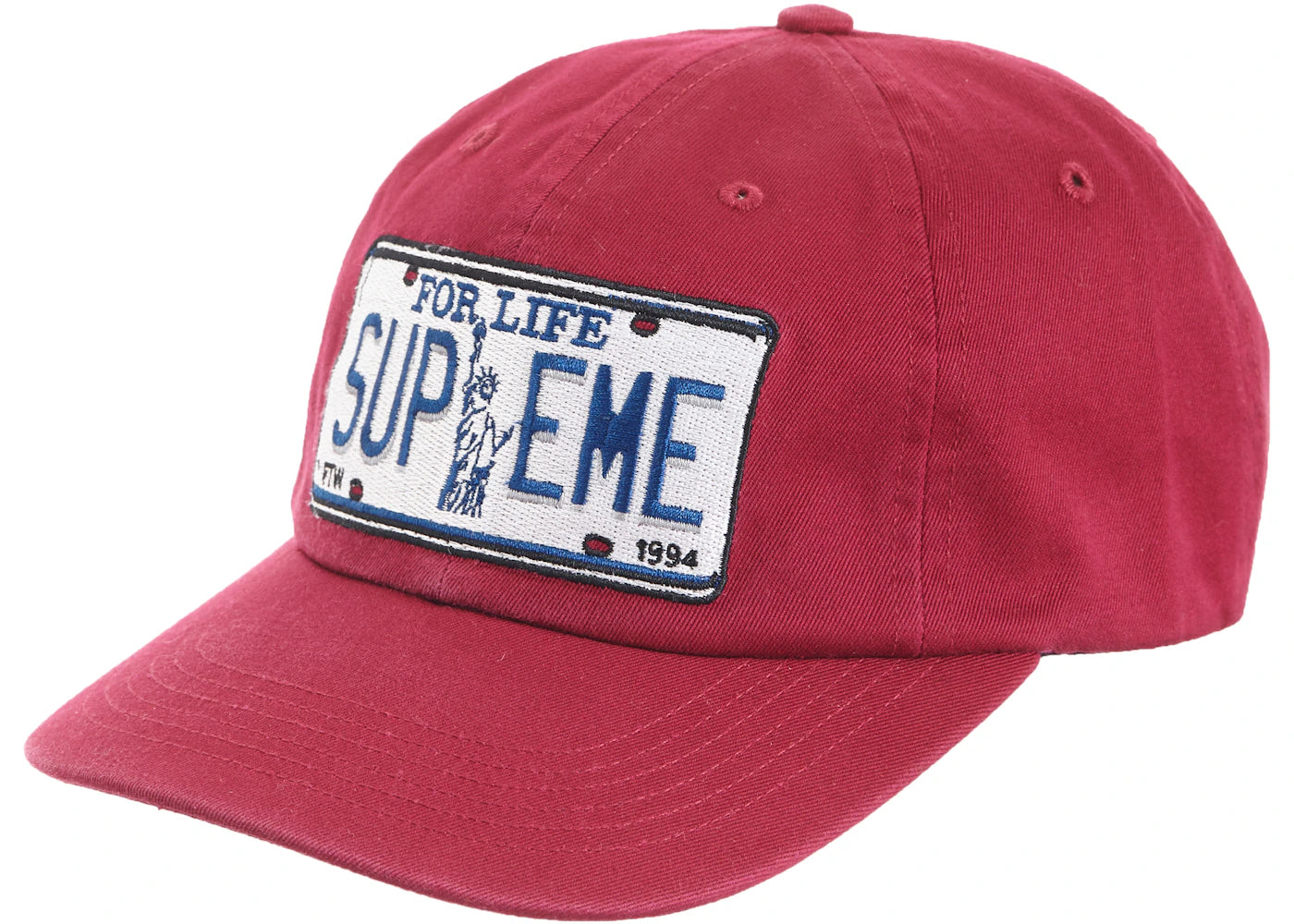 Supreme License Plate 6-Panel Cranberry