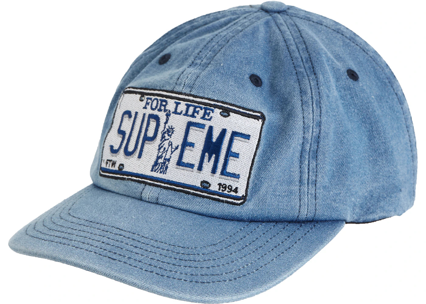 Supreme License Plate 6-Panel Denim