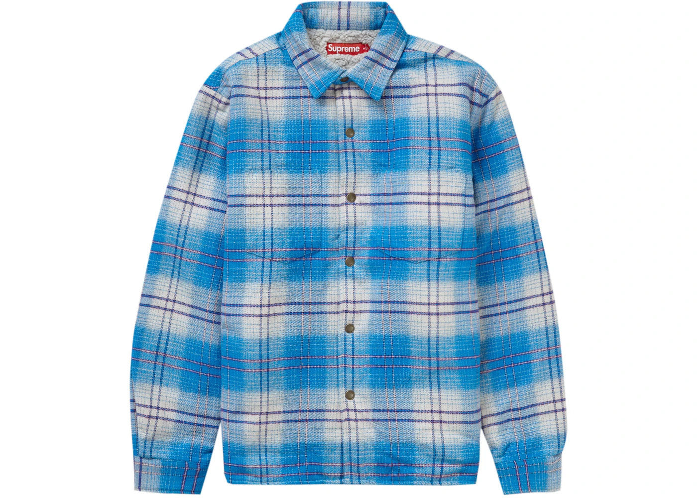 Supreme Lined Flannel Snap Shirt Blue