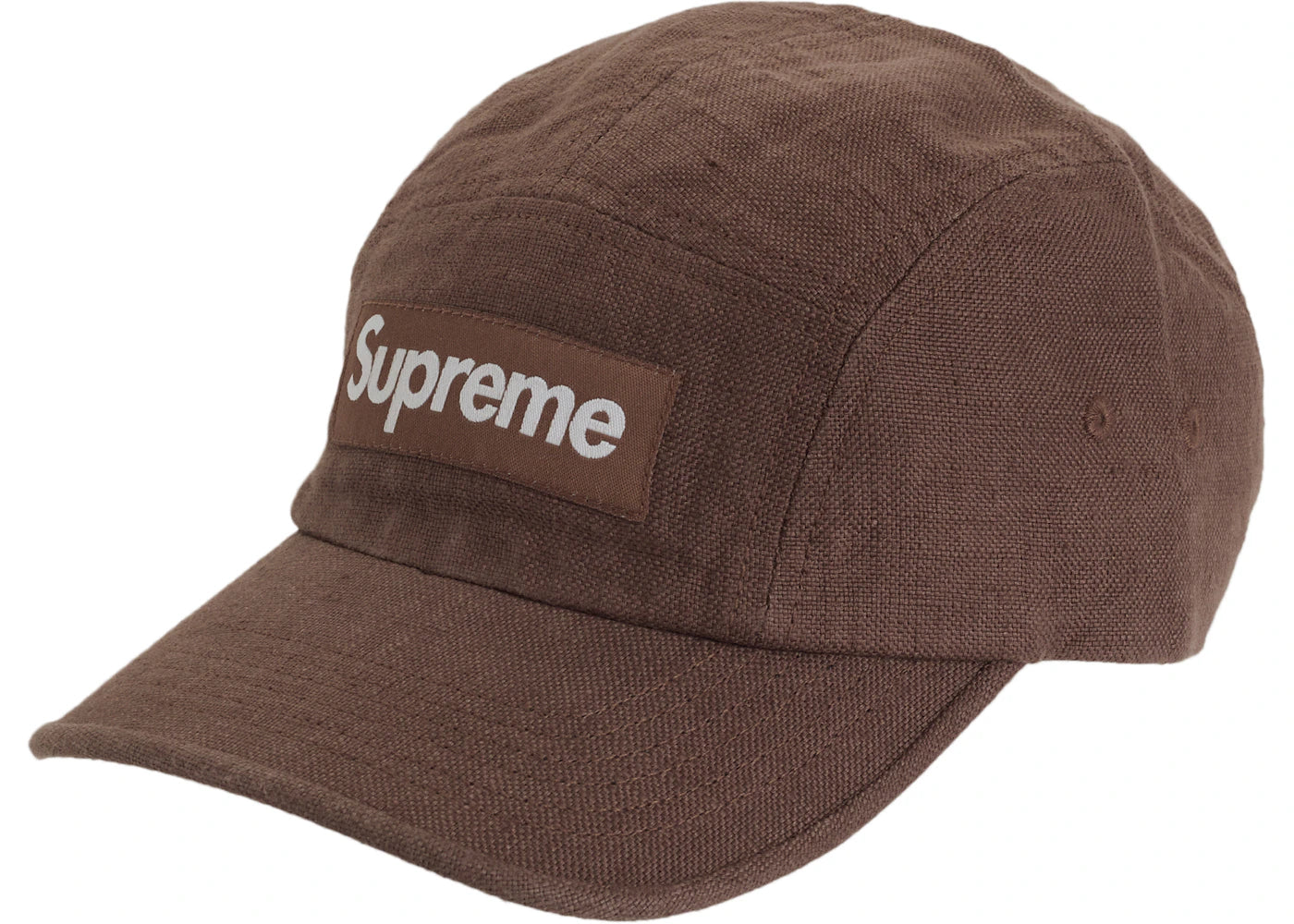 Supreme Linen Fitted Camp Cap Brown