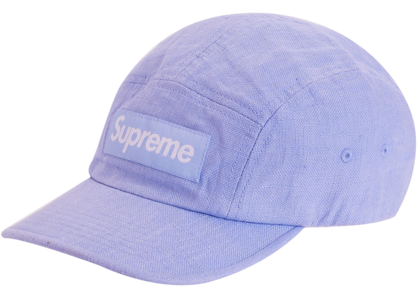 Supreme Linen Fitted Camp Cap Light Blue