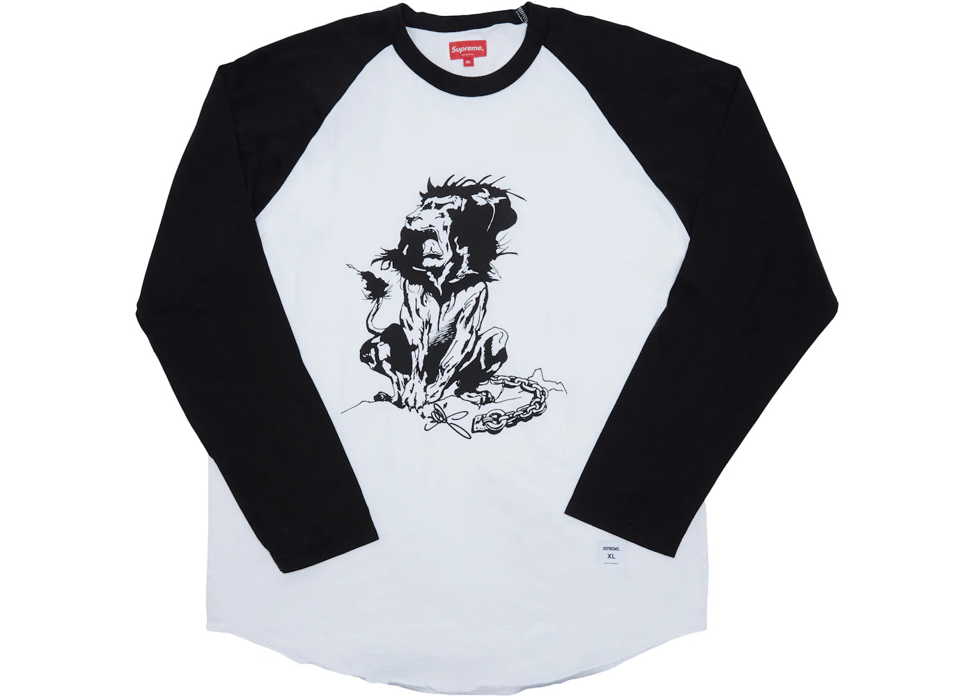 Supreme Lion Raglan Baseball Top Black