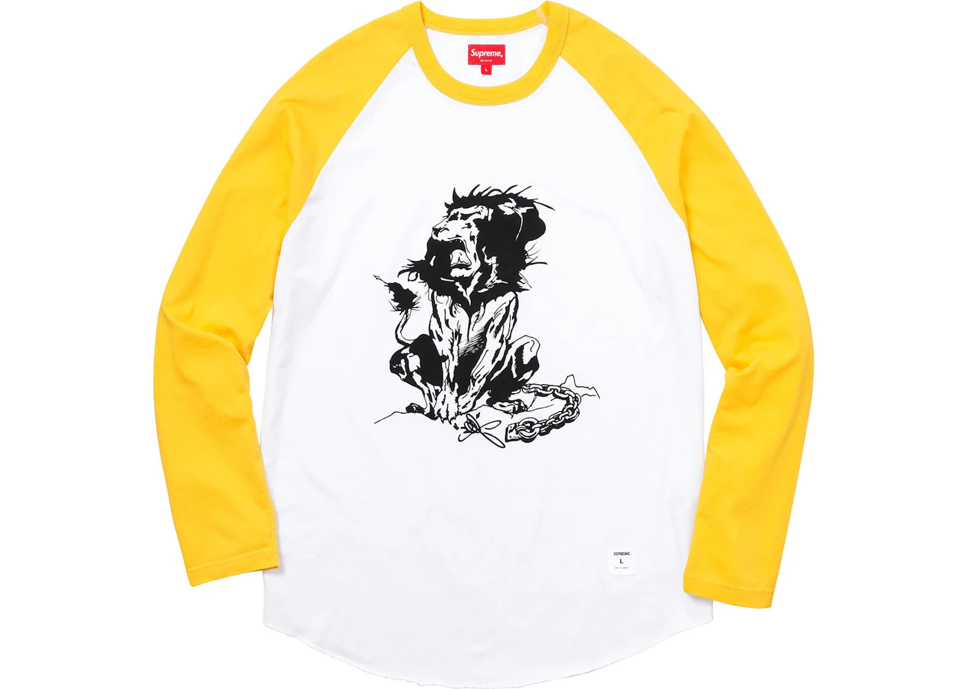 Supreme Lion Raglan Baseball Top Yellow