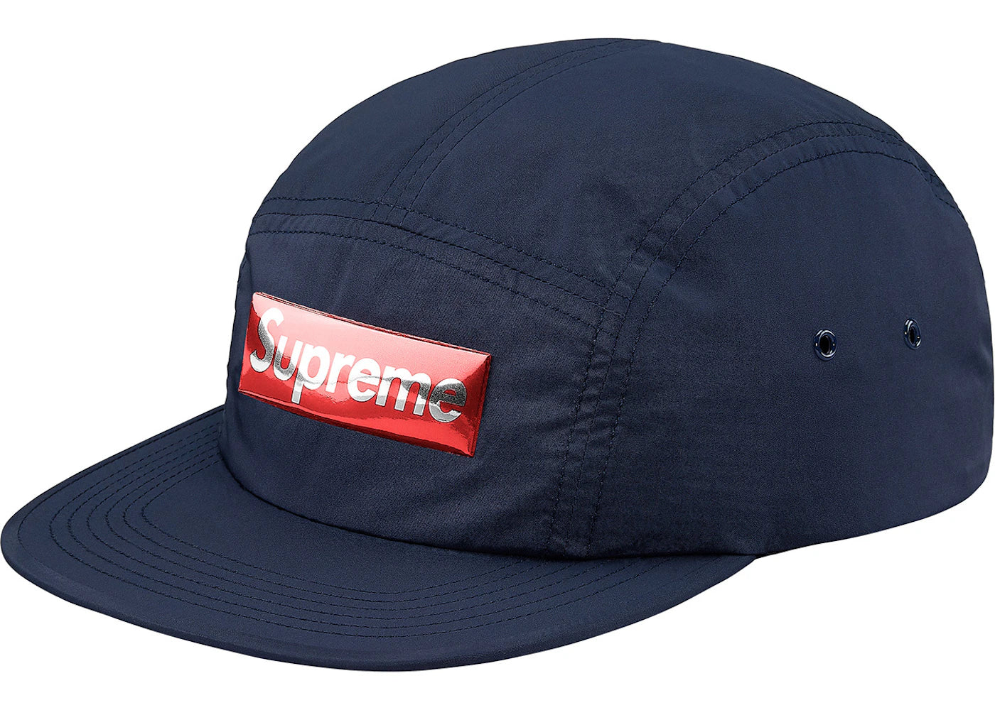 Supreme Liquid Metal Logo Camp Cap Navy