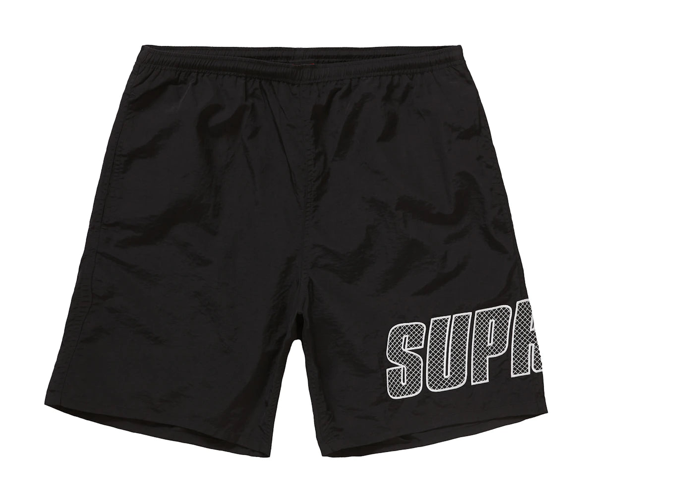 Supreme Logo Applique Water Short Black