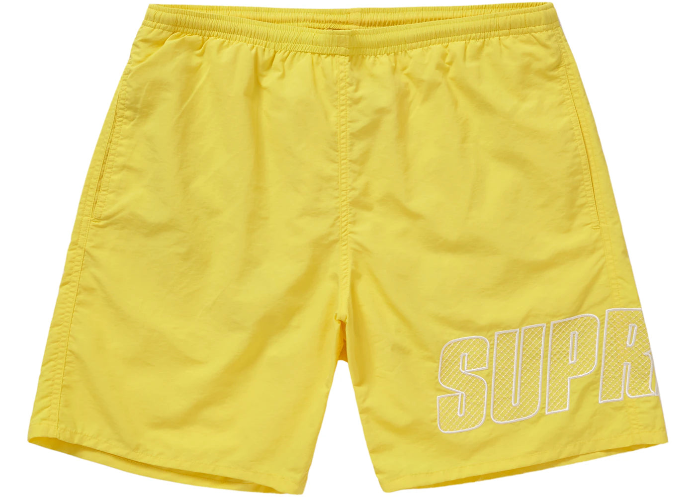 Supreme Logo Applique Water Short Pale Yellow