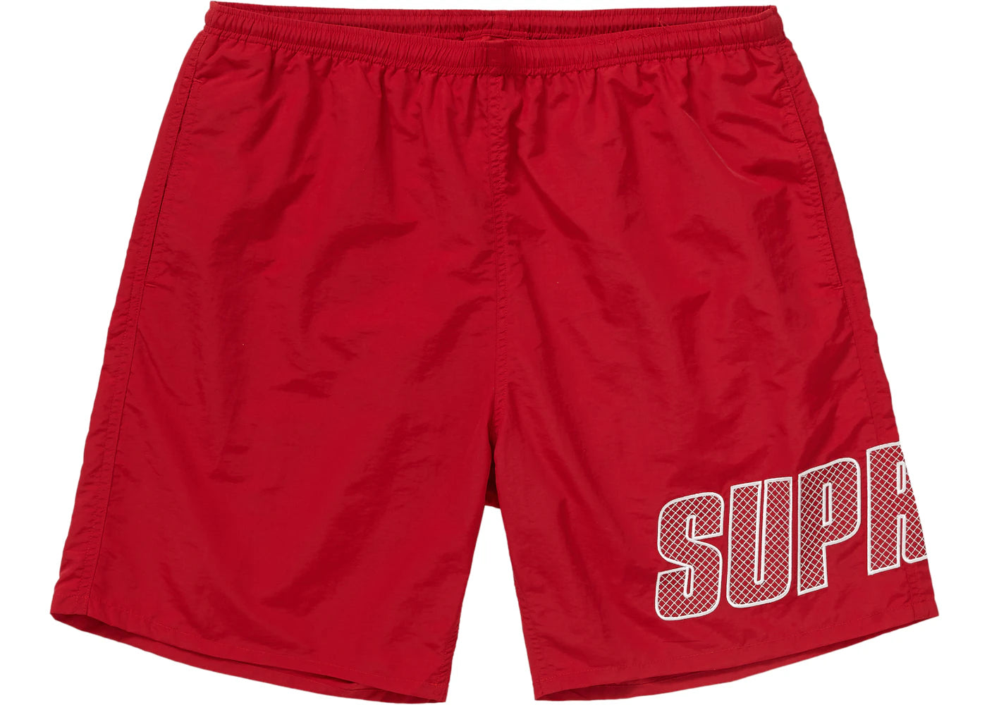 Supreme Logo Applique Water Short Red