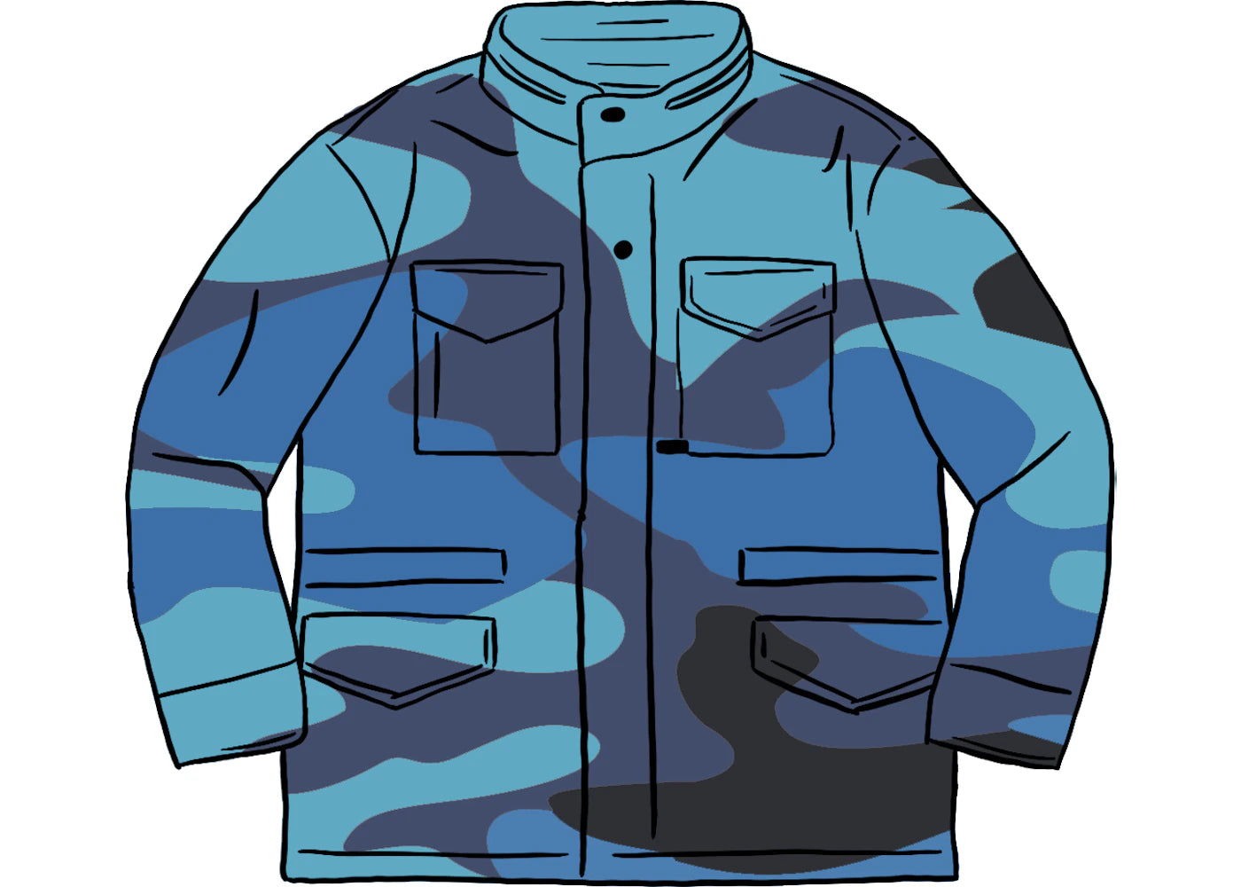 Supreme Logo Camo M-65 Jacket Blue