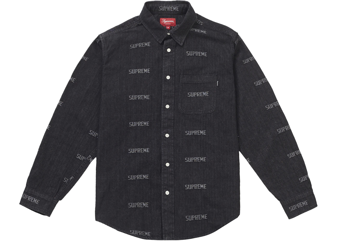 Supreme Logo Denim Shirt Black
