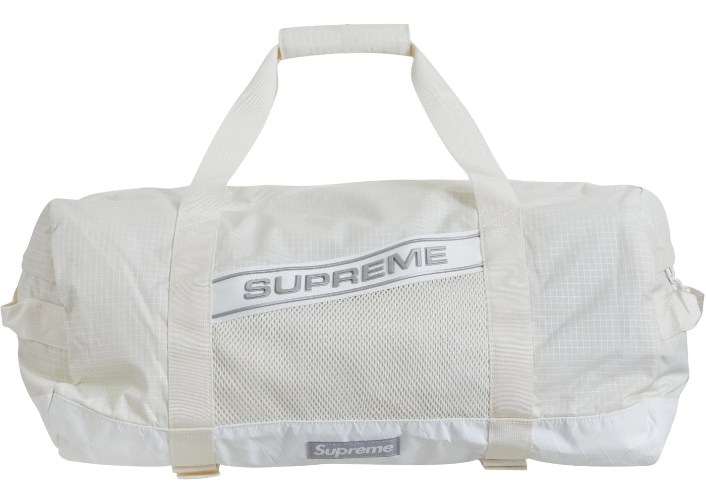 Supreme Logo Duffle Bag White