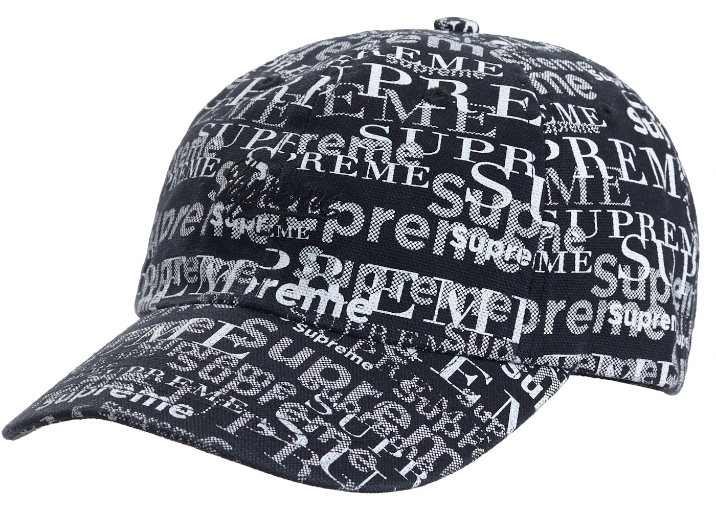 Supreme Logo Pattern 6-Panel Black