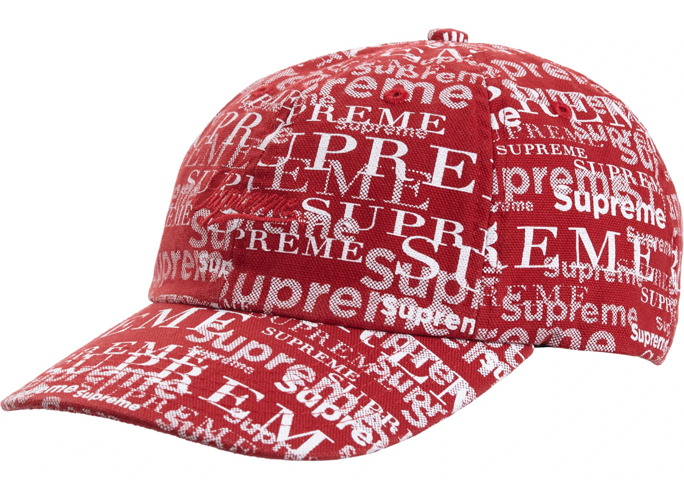 Supreme Logo Pattern 6-Panel Dark Red