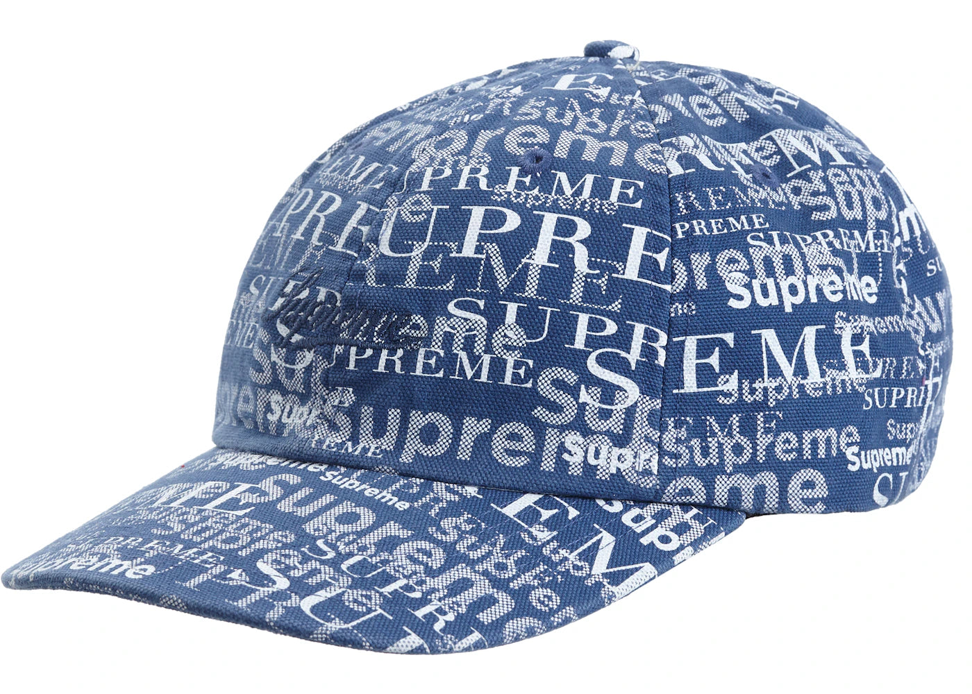 Supreme Logo Pattern 6-Panel Light Navy