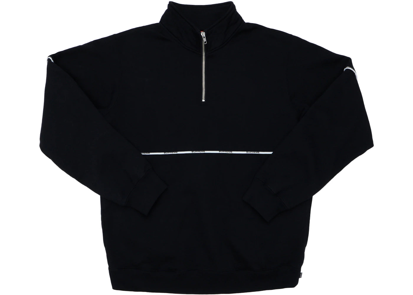 Supreme Logo Piping Half Zip Sweatshirt Black