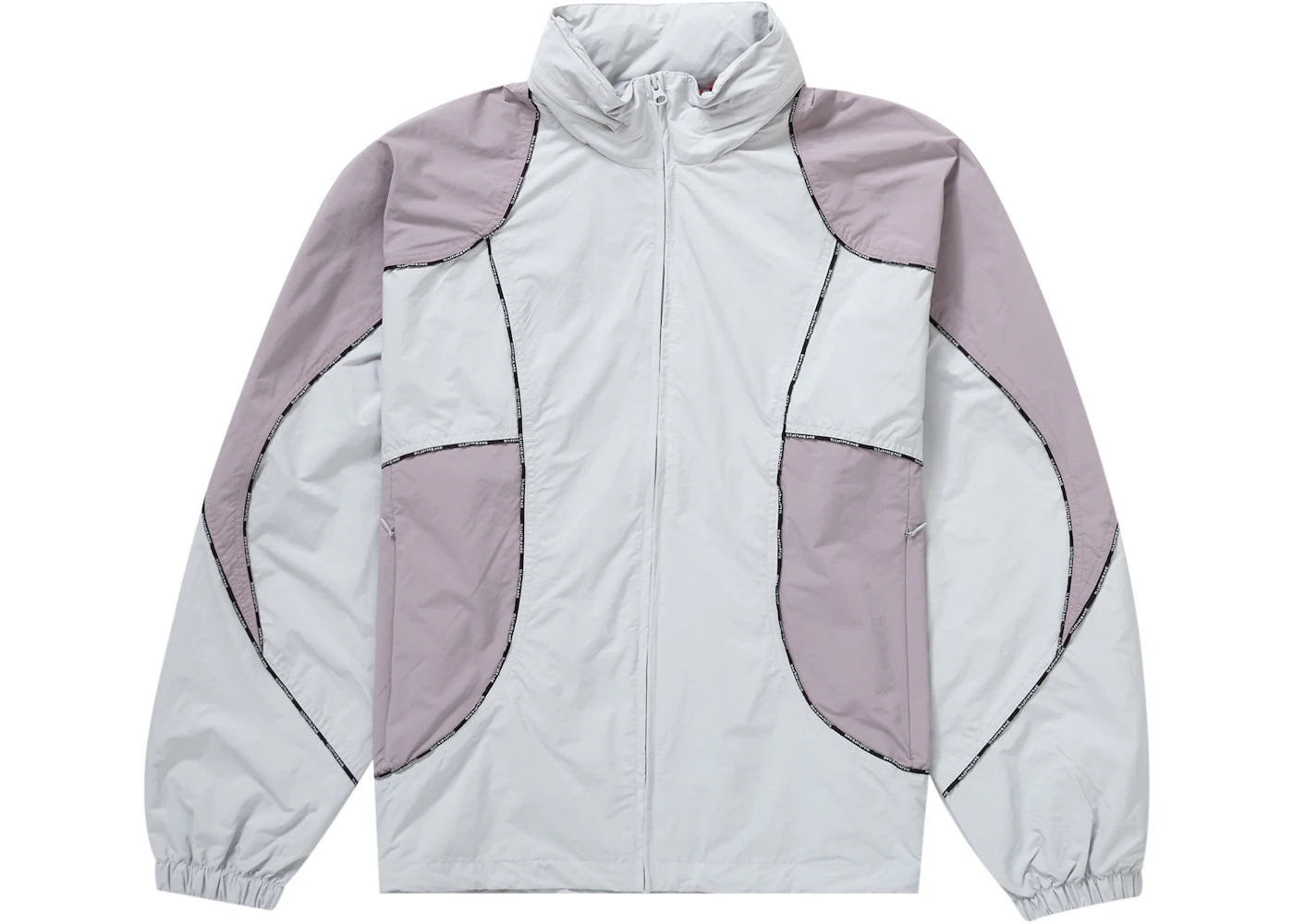 Supreme Logo Piping Hooded Track Jacket Grey