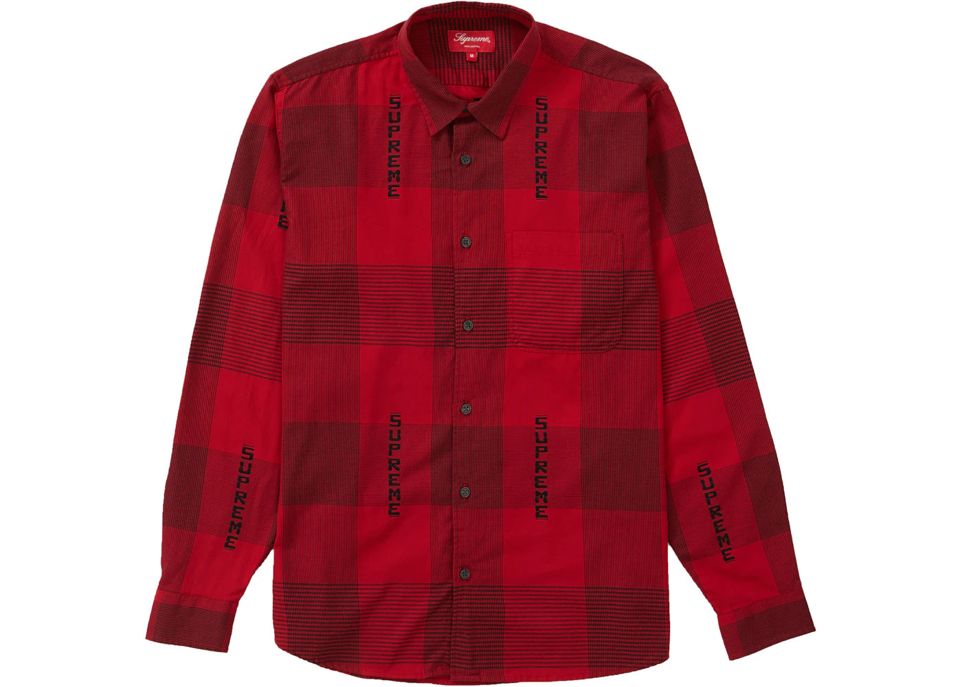 Supreme Logo Plaid Shirt Red