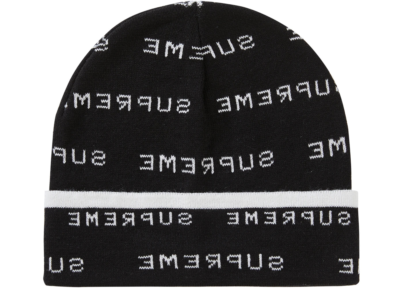 Supreme Logo Repeat Beanie Black