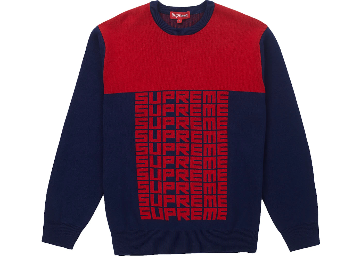 Supreme Logo Repeat Sweater Navy