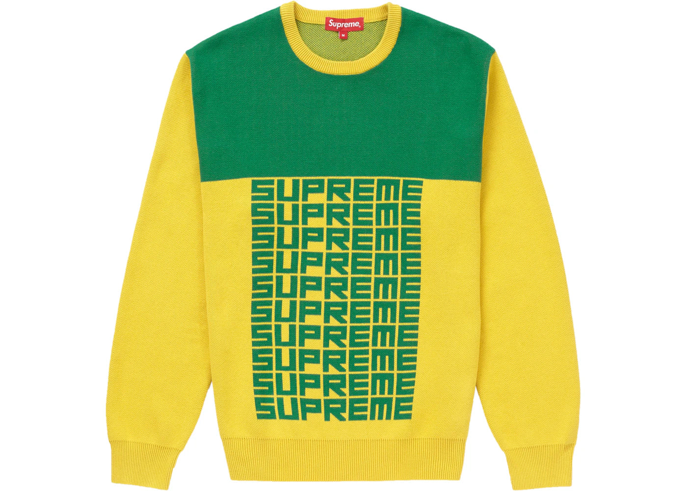 Supreme Logo Repeat Sweater Yellow
