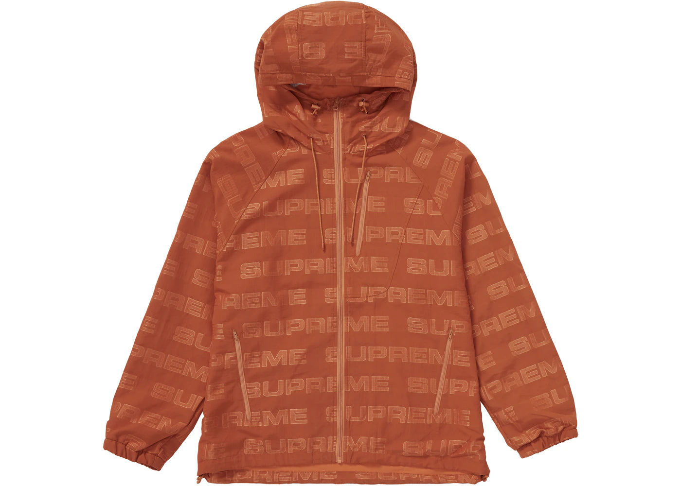 Supreme Logo Ripstop Hooded Track Jacket Orange