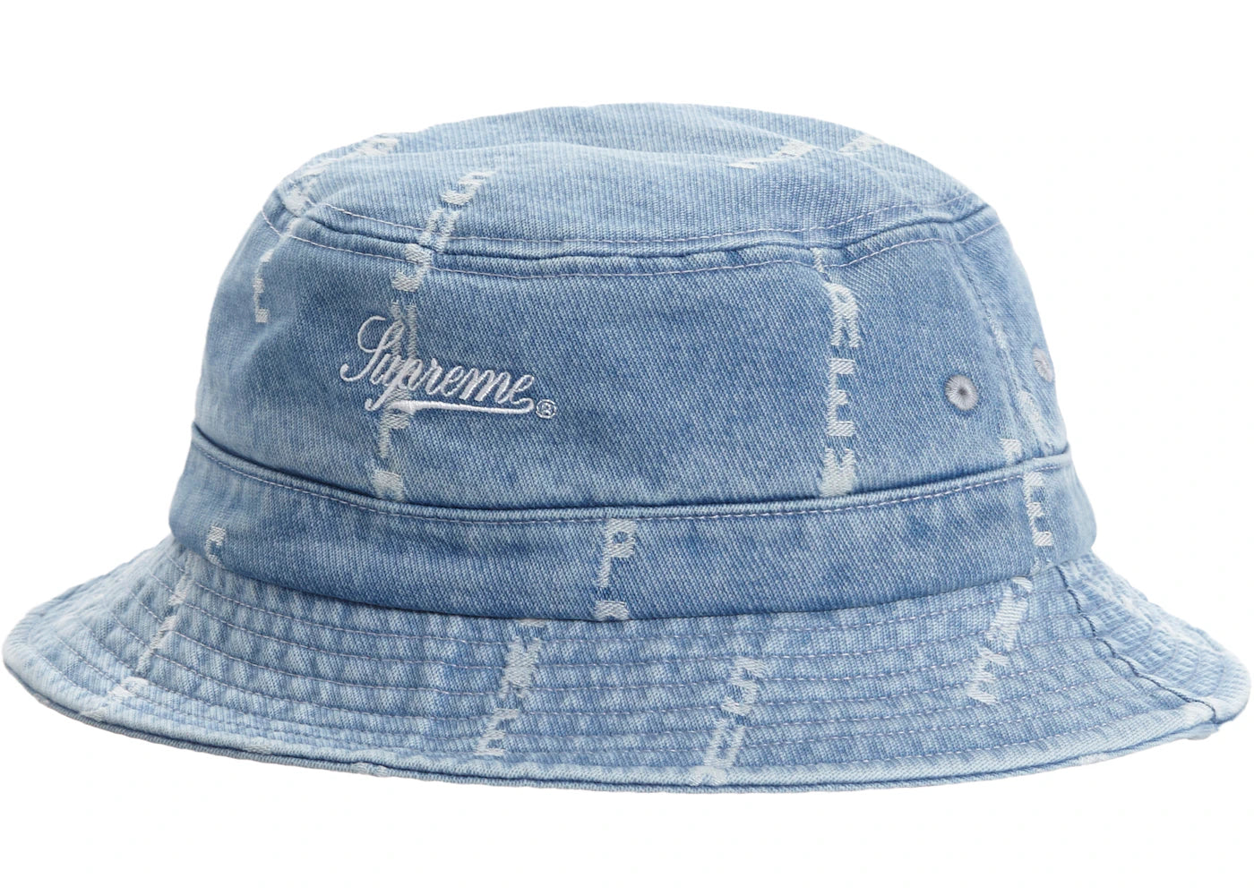 Supreme Logo Stripe Jacquard Denim Crusher Blue