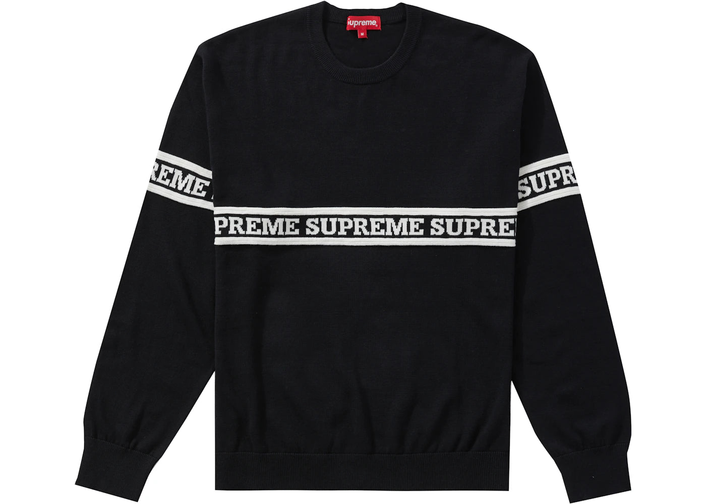 Supreme Logo Stripe Knit Top Black