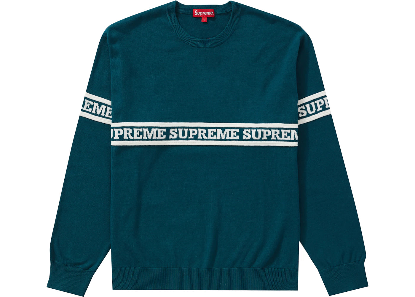 Supreme Logo Stripe Knit Top Dark Teal