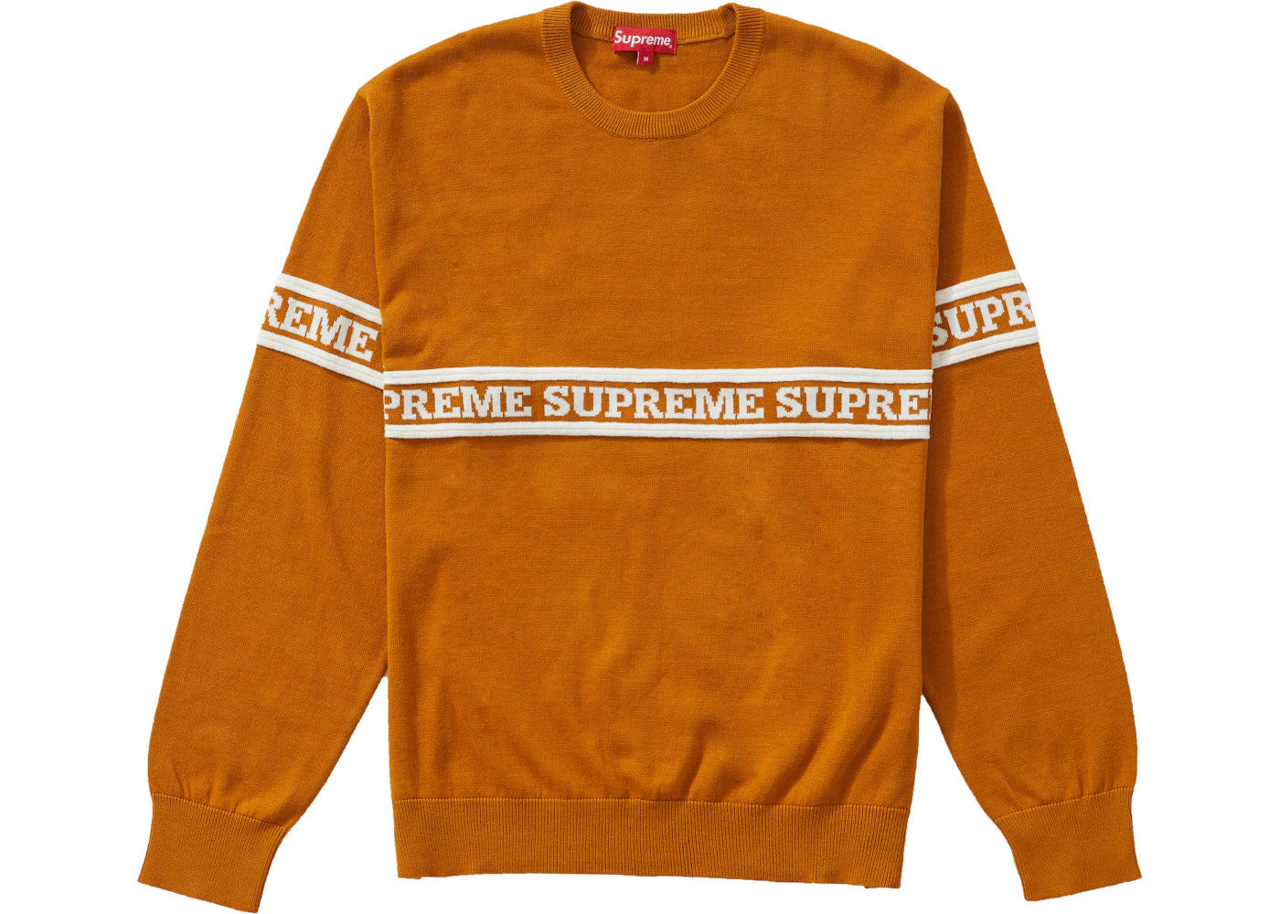 Supreme Logo Stripe Knit Top Gold