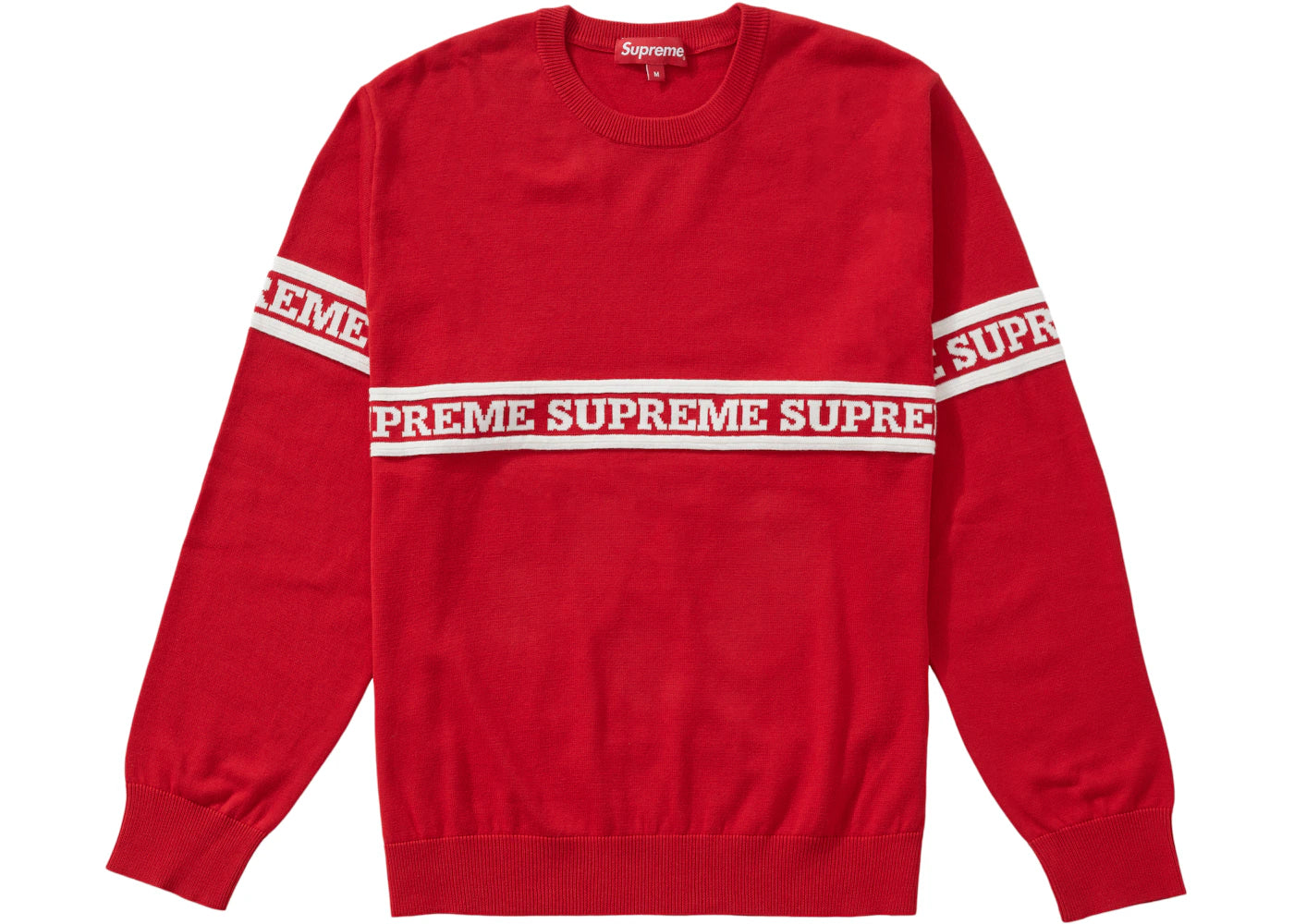 Supreme Logo Stripe Knit Top Red