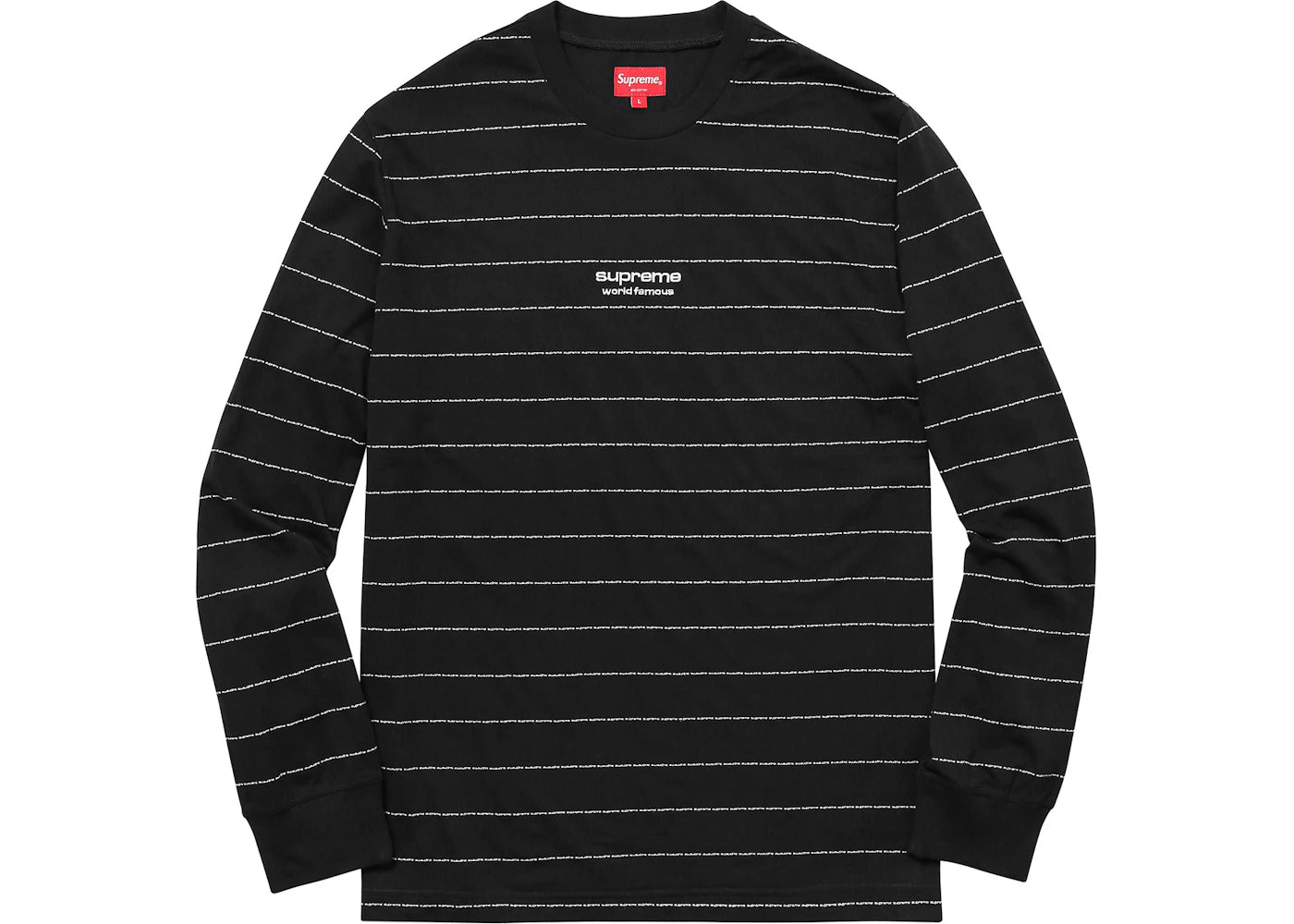 Supreme Logo Stripe L/S Top Black