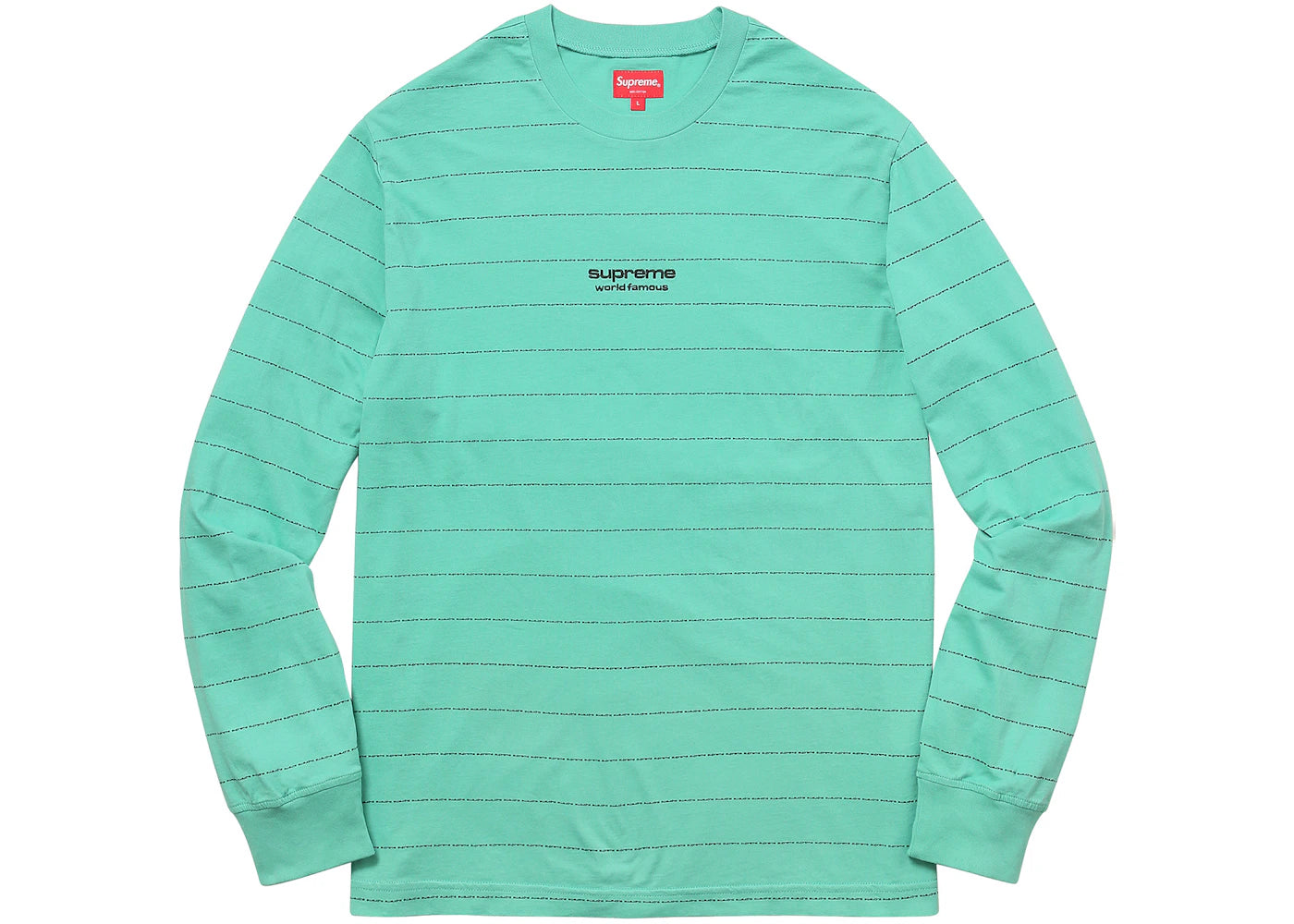 Supreme Logo Stripe L/S Top Green
