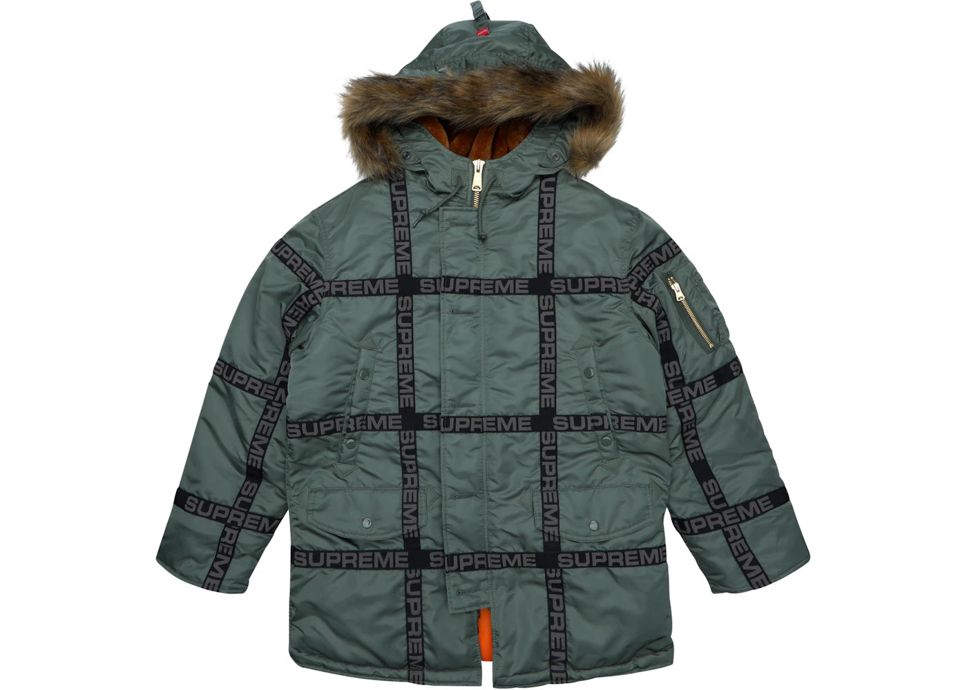 Supreme Logo Tape N-3B Parka Olive