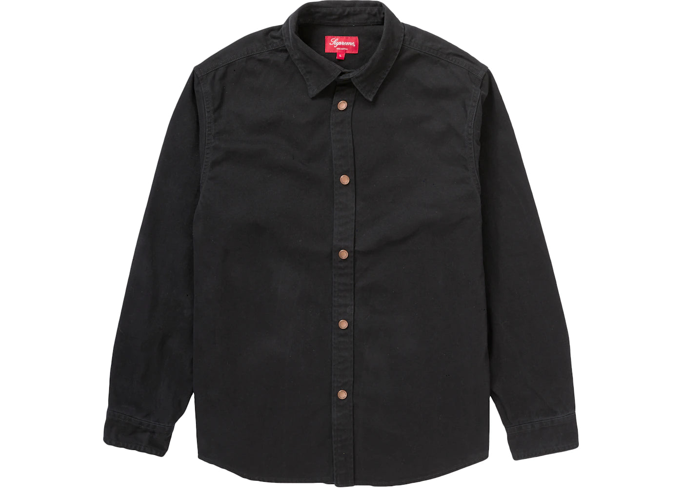 Supreme Logo Taping Work Shirt Black