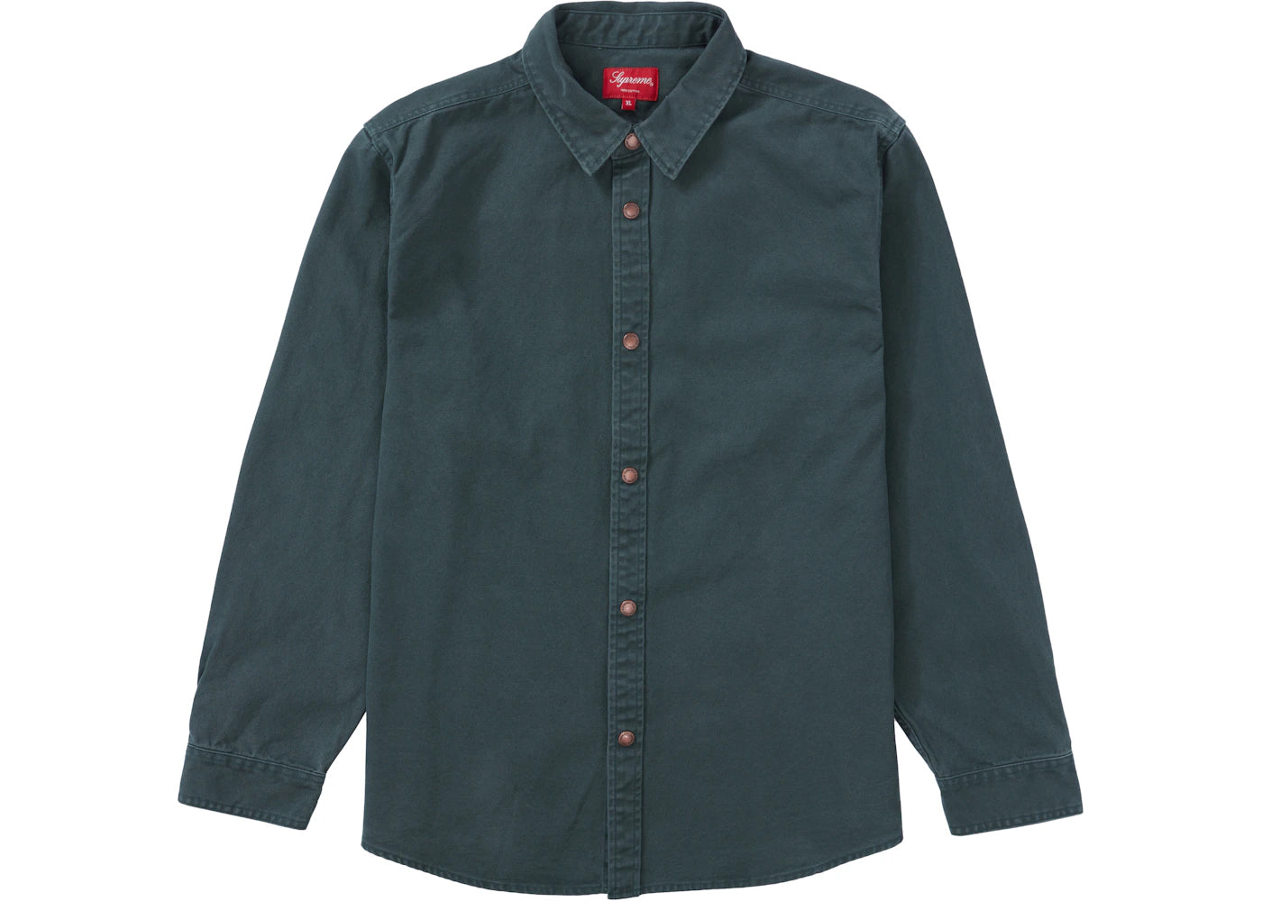 Supreme Logo Taping Work Shirt Dark Green