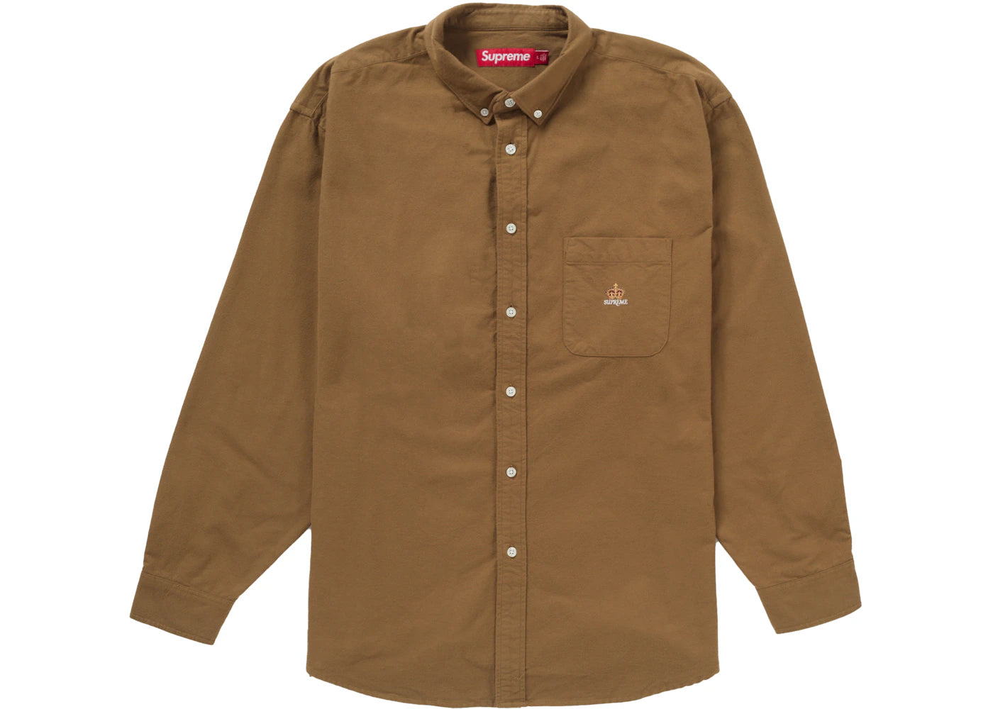 Supreme Loose Fit Flannel Oxford Shirt Light Brown