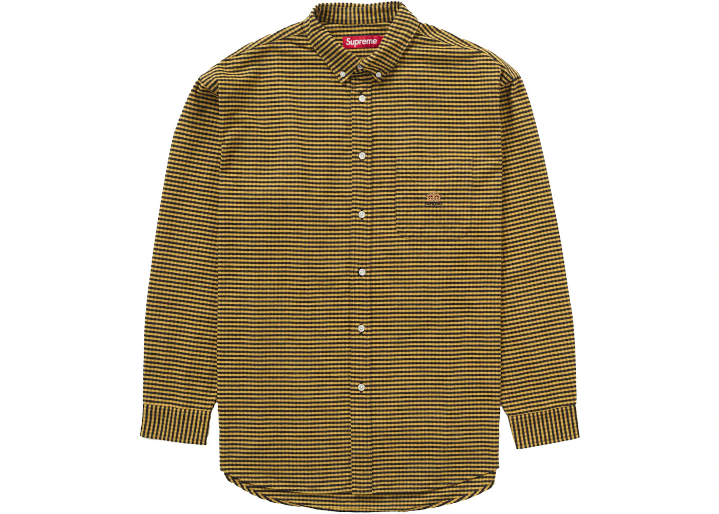 Supreme Loose Fit Flannel Oxford Shirt Yellow Plaid