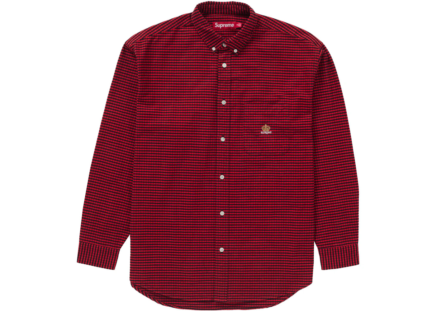 Supreme Loose Fit Flannel Oxford Shirt Red Plaid