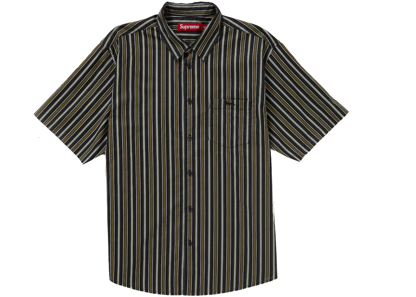 Supreme Loose Fit Multi Stripe S/S Shirt Black