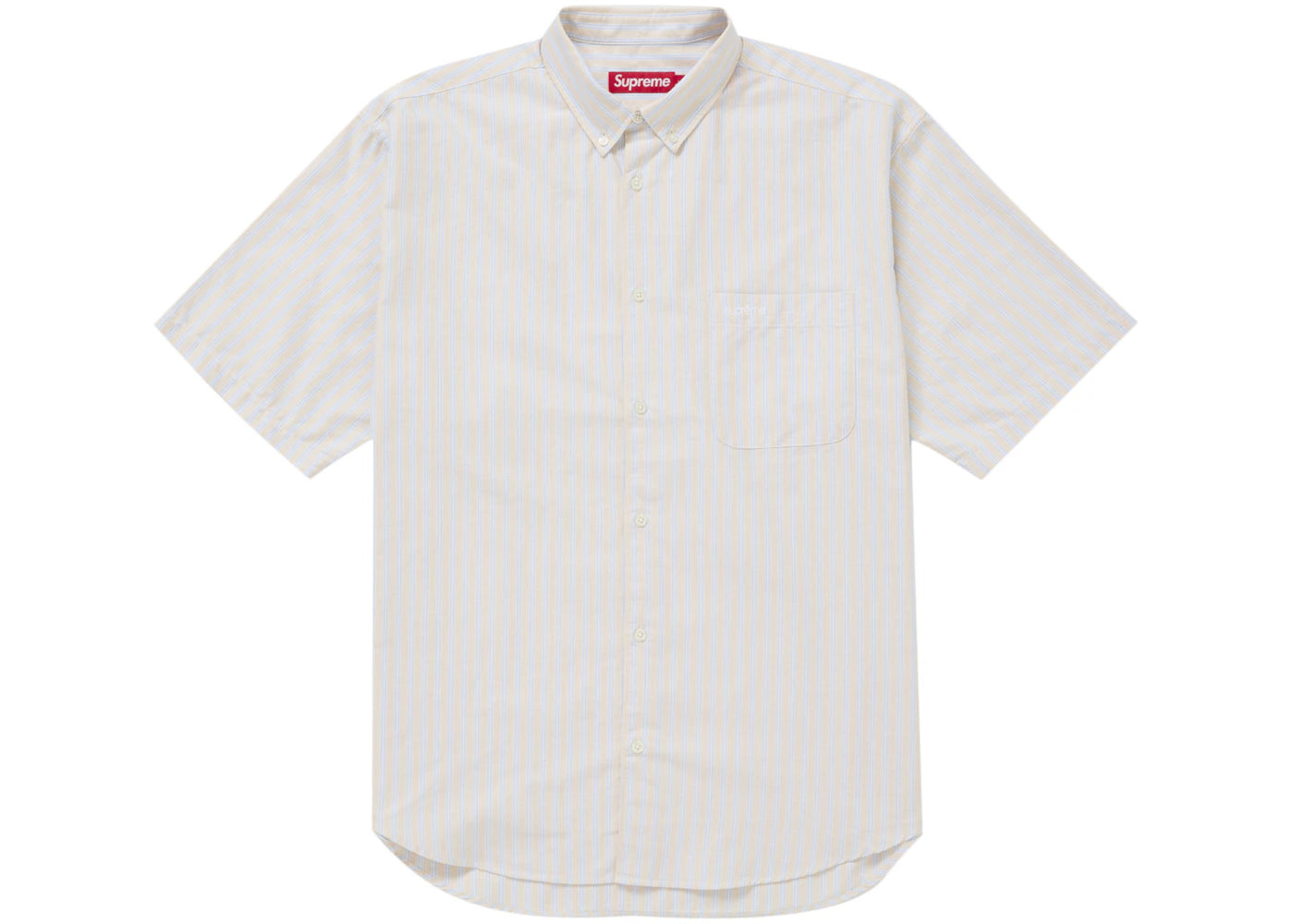 Supreme Loose Fit Oxford S/S Shirt Light Tan Stripe