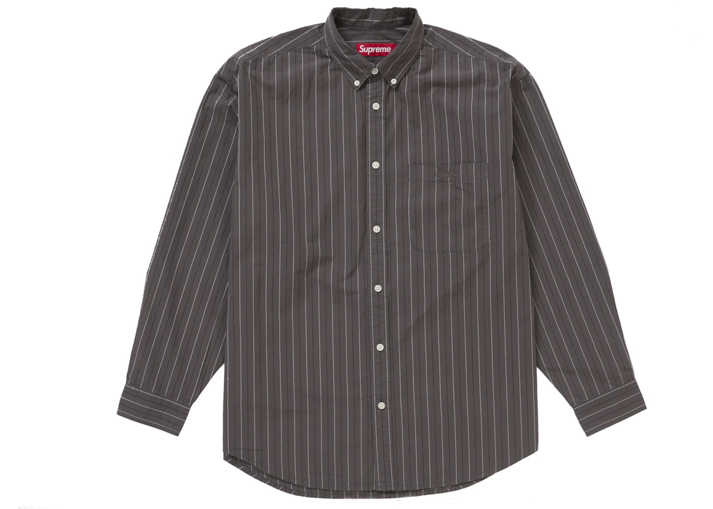 Supreme Loose Fit Stripe Shirt Grey