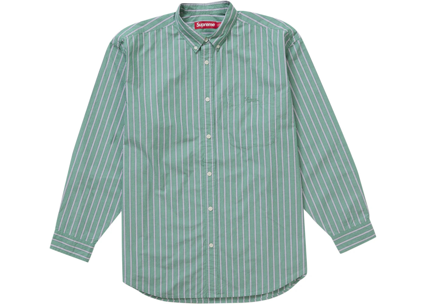 Supreme Loose Fit Stripe Shirt Green